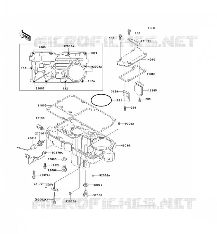 COUVERCLE RENIFLARD/CARTER D'HUILE Kawasaki MOTOS 1100 1997 ZZR1100  ZX1100-D5