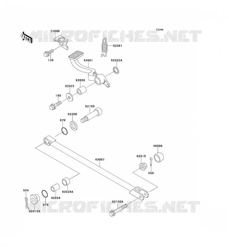 PEDALE DE FREIN Kawasaki MOTOS 1100 1999 ZZR1100  ZX1100-D7