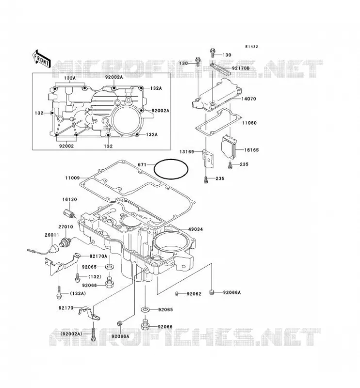 COUVERCLE RENIFLARD/CARTER D'HUILE Kawasaki MOTOS 1100 2000 ZZR1100  ZX1100-D8