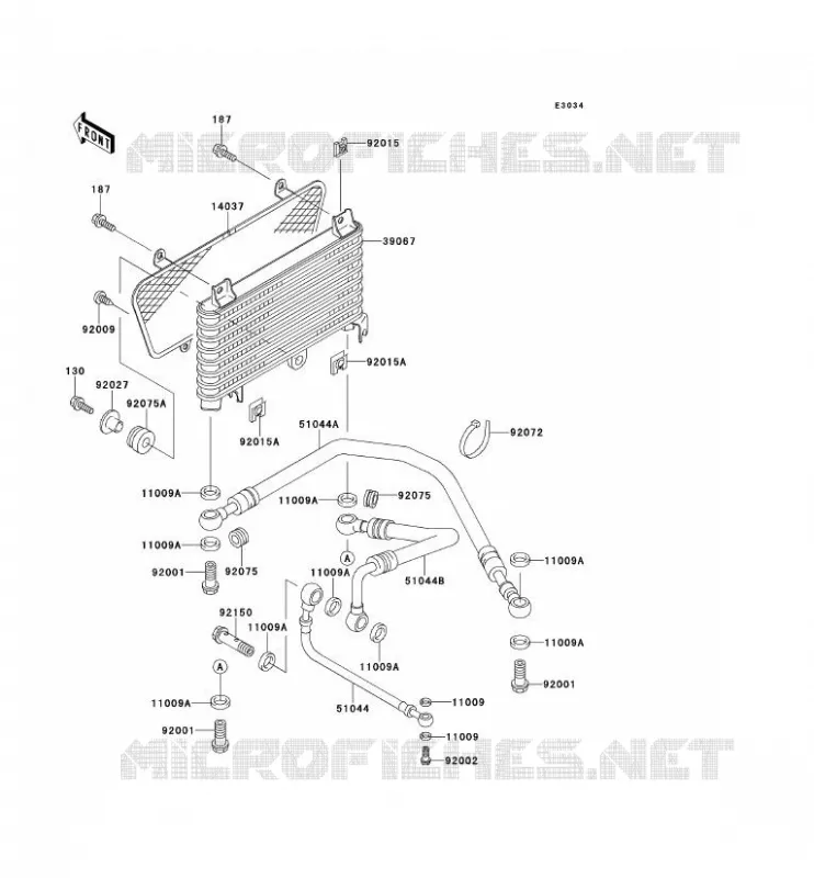 RADIATEUR D'HUILE Kawasaki MOTOS 1100 1996 GPZ1100  ZX1100-E2