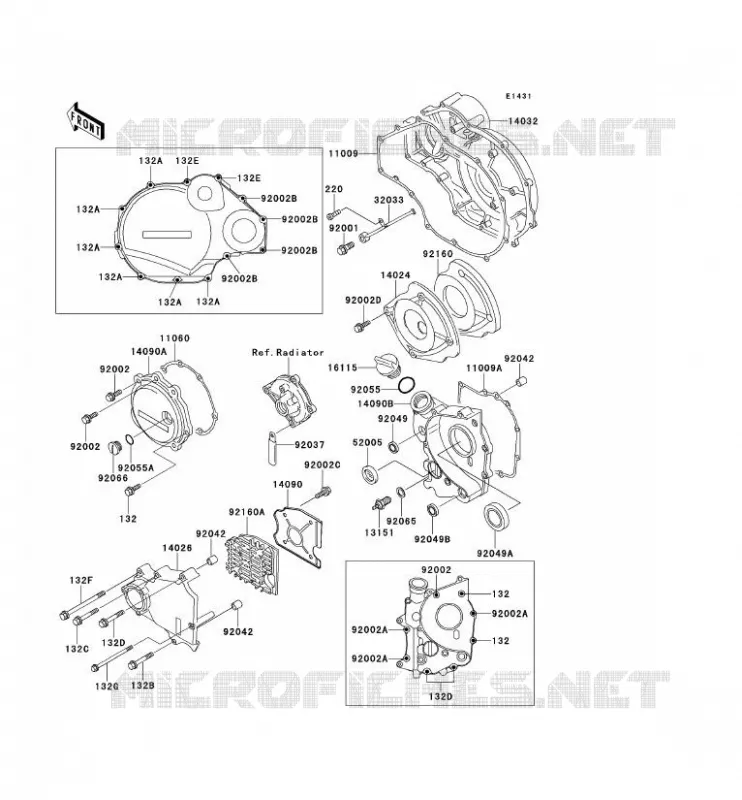 COUVERCLES MOTEUR Kawasaki MOTOS 1100 1996 GPZ1100  ZX1100-E2