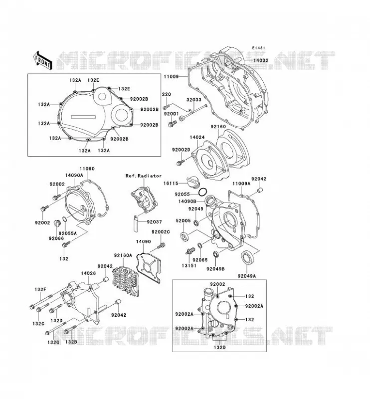 COUVERCLES MOTEUR Kawasaki MOTOS 1100 1996 GPZ1100 ABS  ZX1100-F1