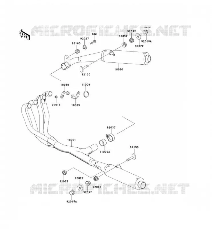 &Eacute;CHAPPEMENT Kawasaki MOTOS 1100 1996 GPZ1100 ABS  ZX1100-F1