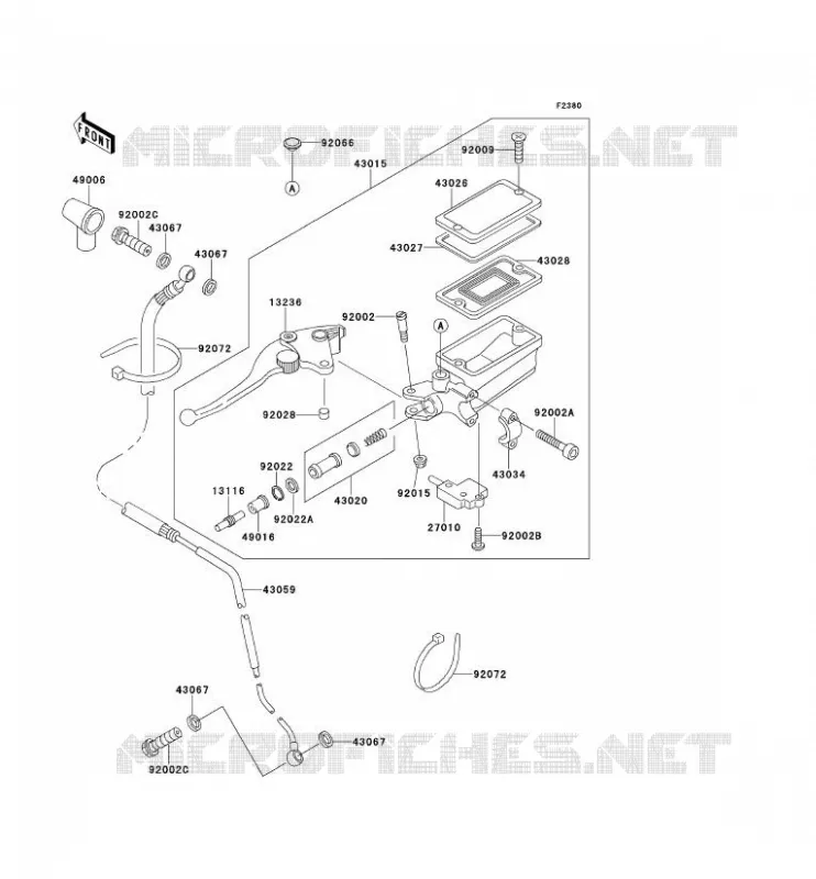 EMBRAYAGE MAITRE CYLINDRE Kawasaki MOTOS 1100 1996 GPZ1100 ABS  ZX1100-F1