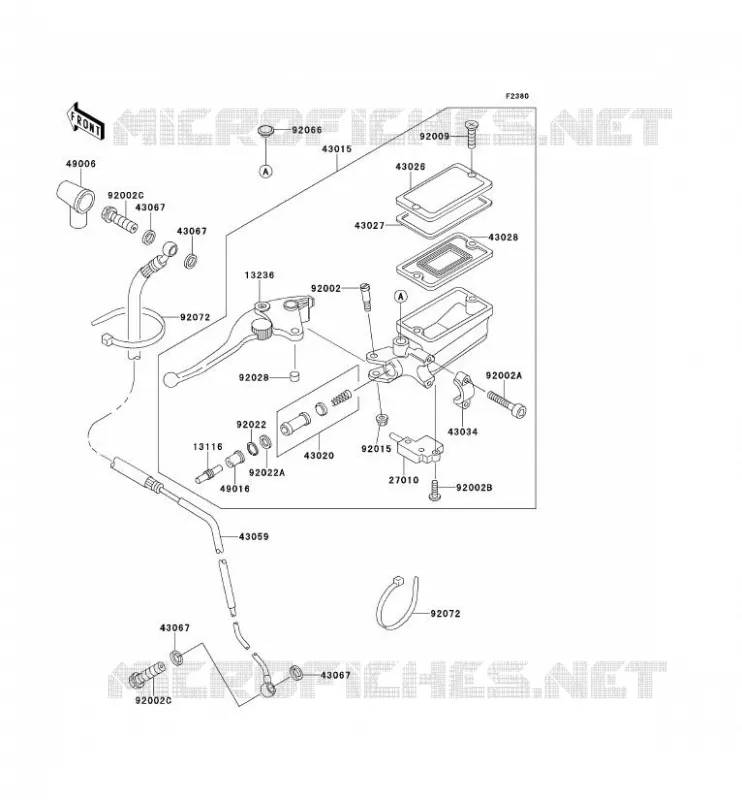 EMBRAYAGE MAITRE CYLINDRE Kawasaki MOTOS 1100 1996 GPZ1100 ABS  ZX1100-F1