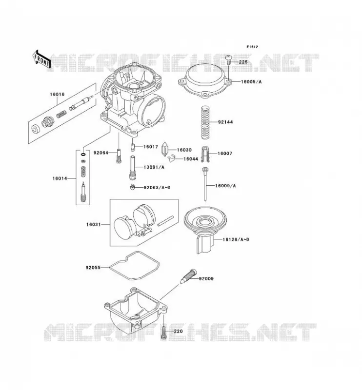 PI&Egrave;CES DE CARBURATEUR Kawasaki MOTOS 1100 1996 GPZ1100 ABS  ZX1100-F1