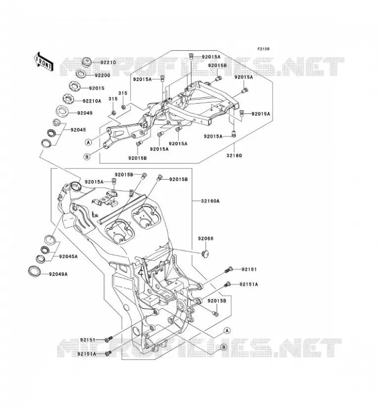 CH&Acirc;SSIS Kawasaki MOTOS 1200 2000 NINJA ZX-12R  ZX1200-A1