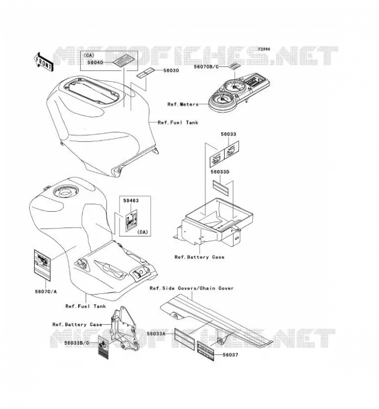 LABEL Kawasaki MOTOS 1200 2000 NINJA ZX-12R  ZX1200-A1