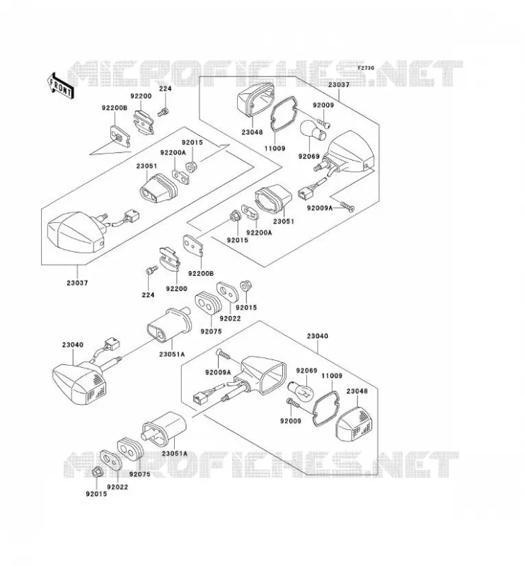 CLIGNOTANTS Kawasaki MOTOS 1200 2000 NINJA ZX-12R  ZX1200-A1