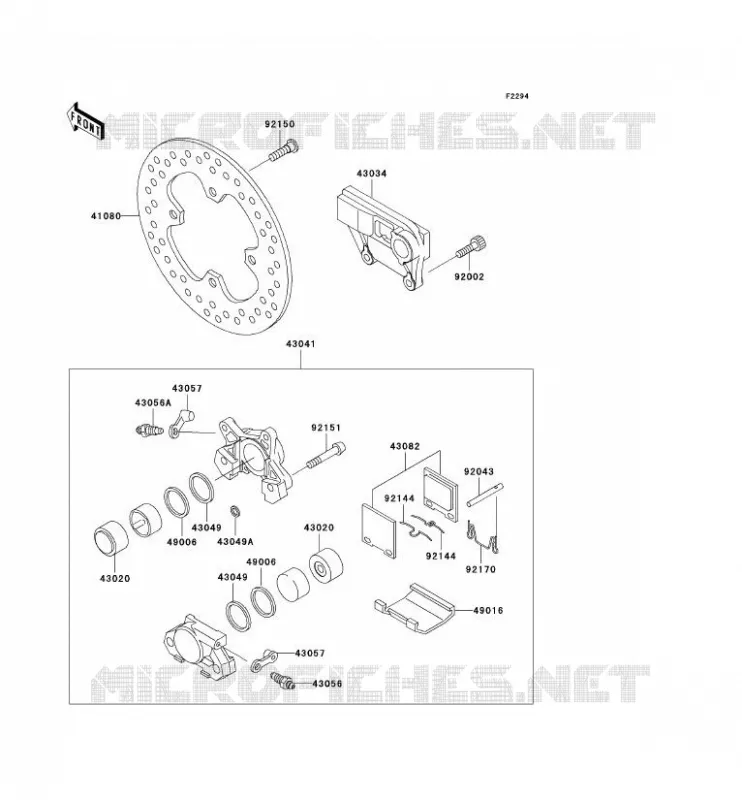 FREIN ARRIERE Kawasaki MOTOS 1200 2000 NINJA ZX-12R  ZX1200-A1