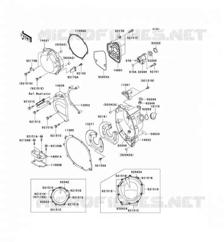 COUVERCLES MOTEUR Kawasaki MOTOS 1200 2000 NINJA ZX-12R  ZX1200-A1H