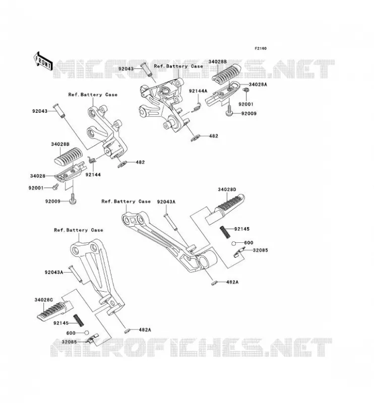 REPOSE PIED Kawasaki MOTOS 1200 2001 NINJA ZX-12R  ZX1200-A2