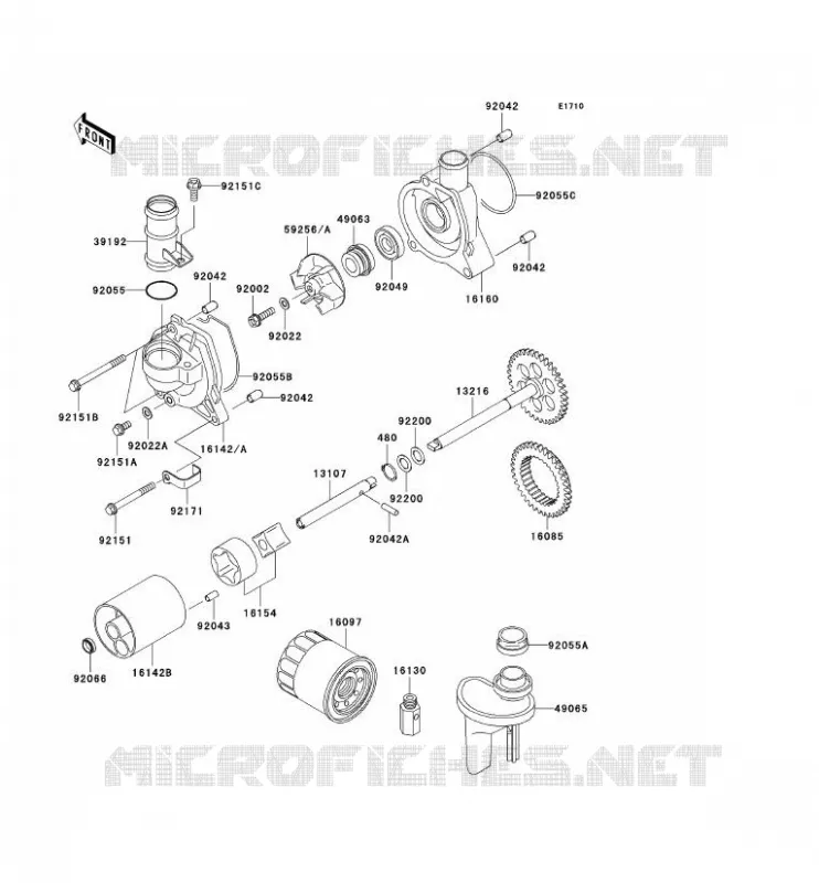 POMPE A HUILE/FILTRE &Agrave; HUILE Kawasaki MOTOS 1200 2003 NINJA ZX-12R  ZX1200-B2