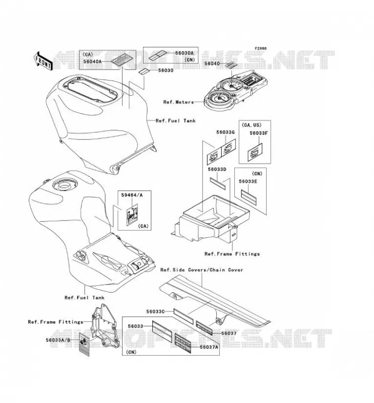 LABEL Kawasaki MOTOS 1200 2004 NINJA ZX-12R  ZX1200-B3