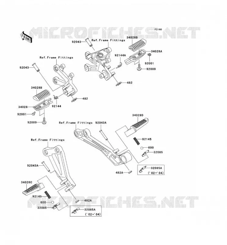 REPOSE PIED Kawasaki MOTOS 1200 2004 NINJA ZX-12R  ZX1200-B3