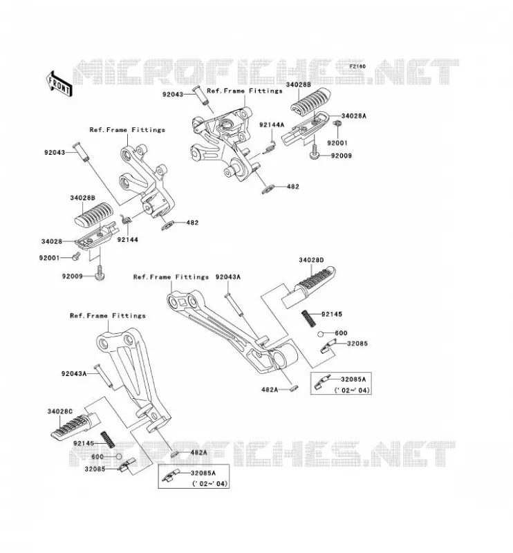 REPOSE PIED Kawasaki MOTOS 1200 2004 NINJA ZX-12R  ZX1200-B3