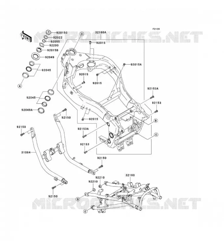 CH&Acirc;SSIS Kawasaki MOTOS 1200 2003 ZZR1200  ZX1200-C2