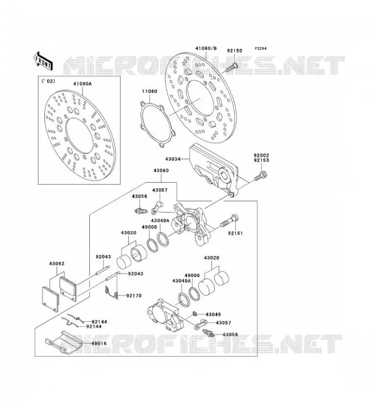 FREIN ARRIERE Kawasaki MOTOS 1200 2003 ZZR1200  ZX1200-C2