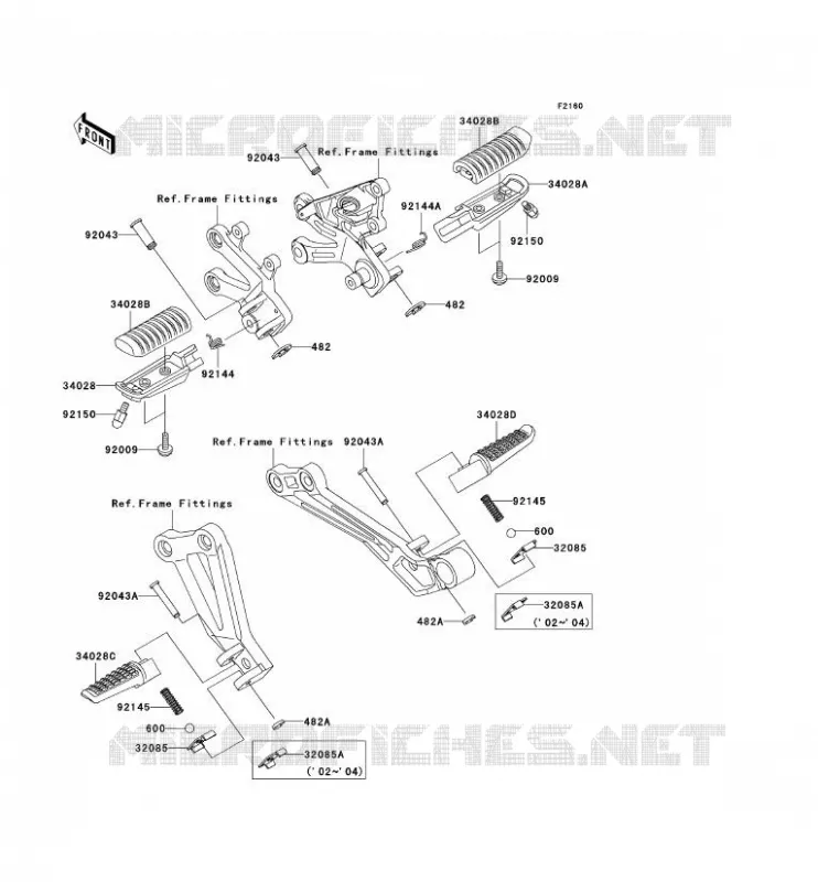 REPOSE PIED Kawasaki MOTOS 1200 2004 ZZR1200  ZX1200-C3
