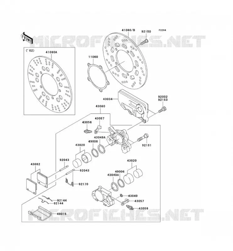 FREIN ARRIERE Kawasaki MOTOS 1200 2004 ZZR1200  ZX1200-C3