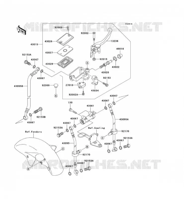 MAITRE CYLINDRE AV Kawasaki MOTOS 1200 2004 ZZR1200  ZX1200-C3