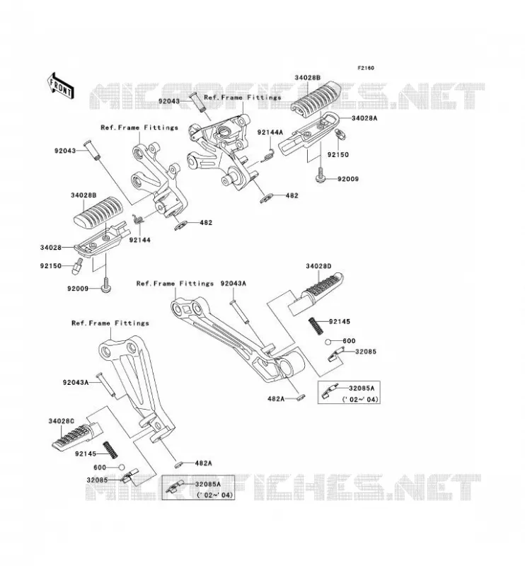 REPOSE PIED Kawasaki MOTOS 1200 2004 ZZR1200  ZX1200-C3