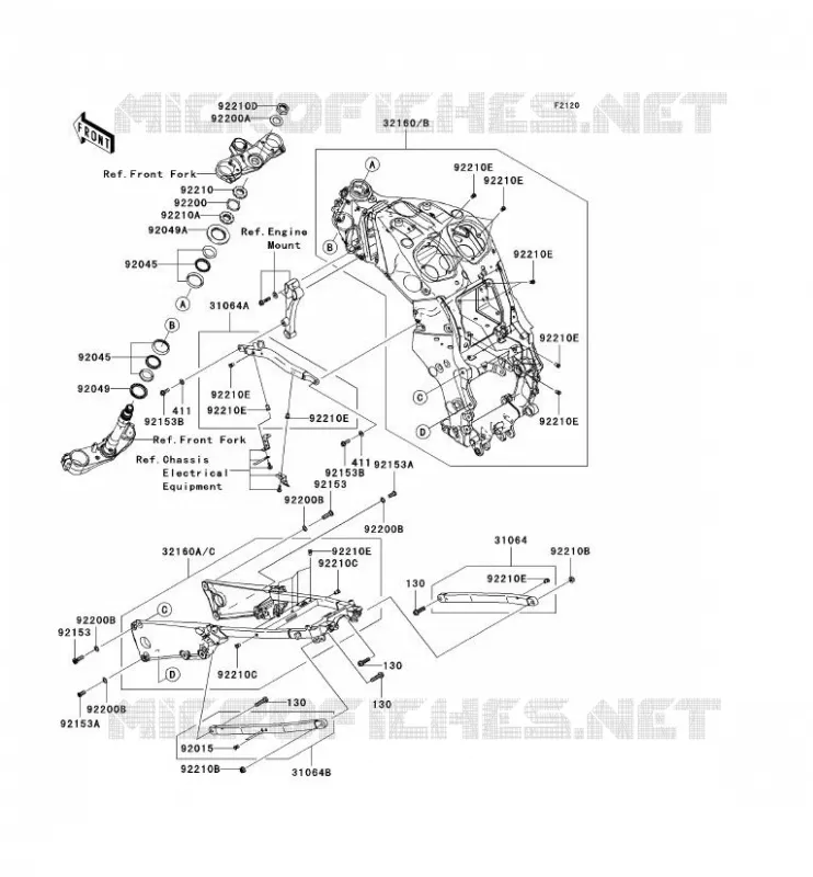 CH&Acirc;SSIS Kawasaki MOTOS 1400 2006 ZZR1400  ZX1400A6F