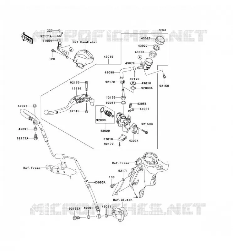 EMBRAYAGE MAITRE CYLINDRE Kawasaki MOTOS 1400 2006 ZZR1400  ZX1400A6F