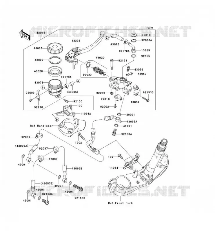 MAITRE CYLINDRE AV Kawasaki MOTOS 1400 2007 ZZR1400  ZX1400A7F