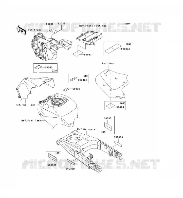 LABEL Kawasaki MOTOS 1400 2007 ZZR1400  ZX1400A7FA