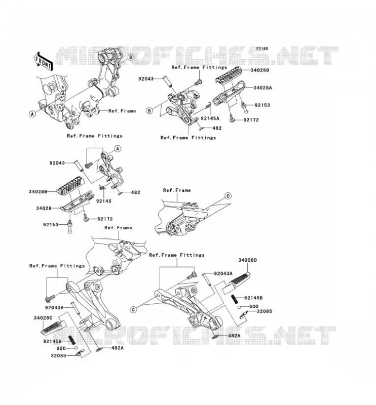 REPOSE PIED Kawasaki MOTOS 1400 2007 ZZR1400 ABS  ZX1400B7F