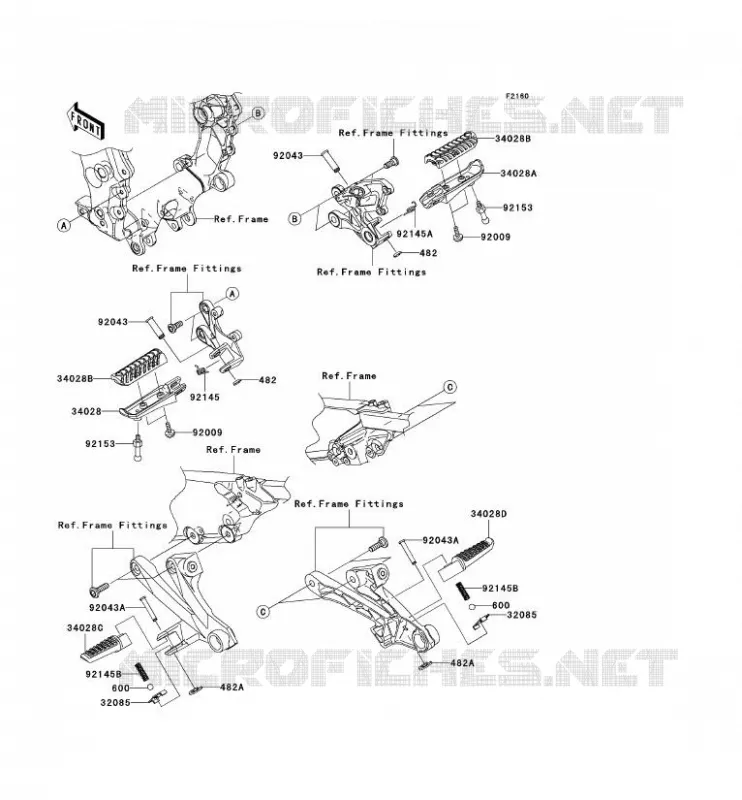 REPOSE PIED Kawasaki MOTOS 1400 2008 ZZR1400  ZX1400C8F