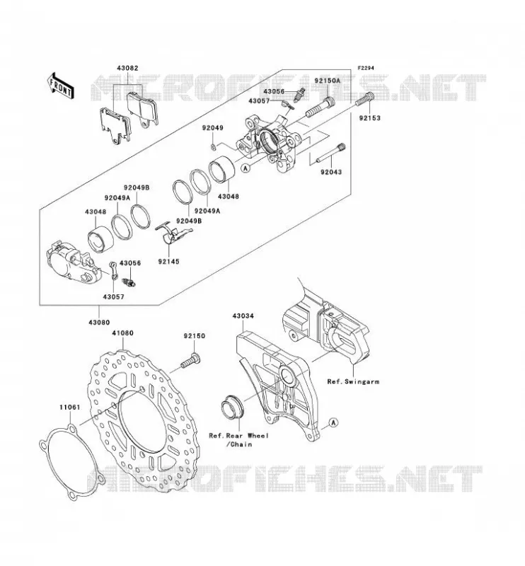 FREIN ARRIERE Kawasaki MOTOS 1400 2009 ZZR1400  ZX1400C9FB