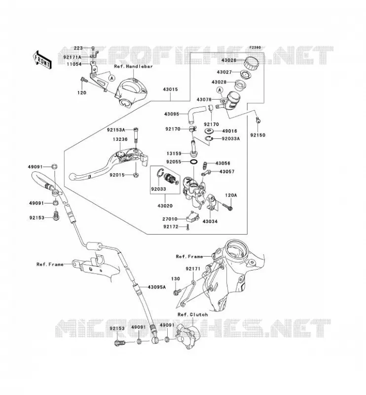 EMBRAYAGE MAITRE CYLINDRE Kawasaki MOTOS 1400 2011 ZZR1400  ZX1400CBF