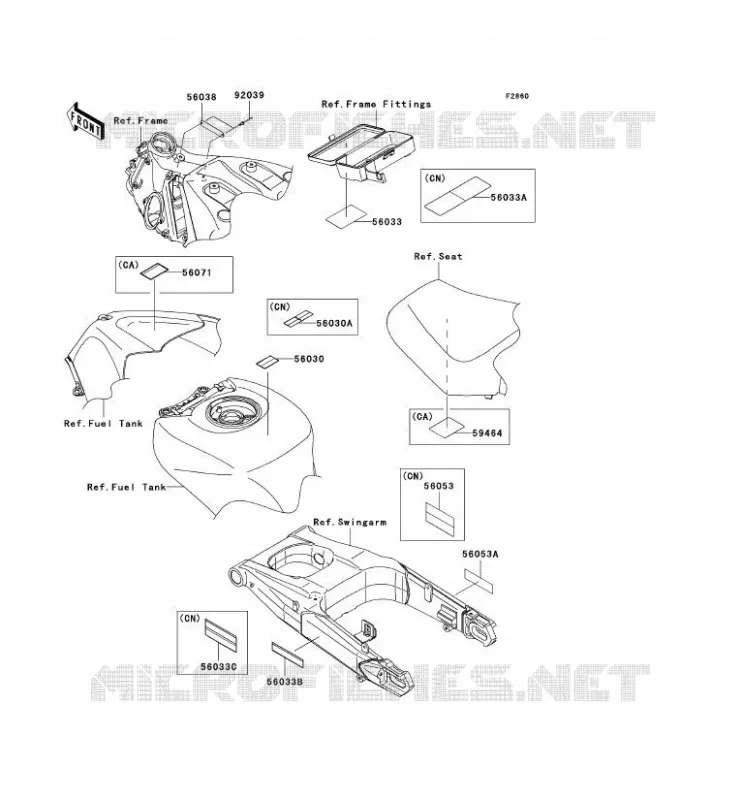 LABEL Kawasaki MOTOS 1400 2011 ZZR1400  ZX1400CBF