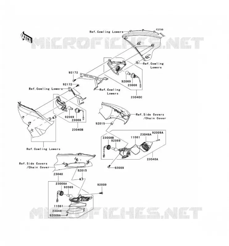 CLIGNOTANTS Kawasaki MOTOS 1400 2010 ZZR1400 ABS  ZX1400DAF