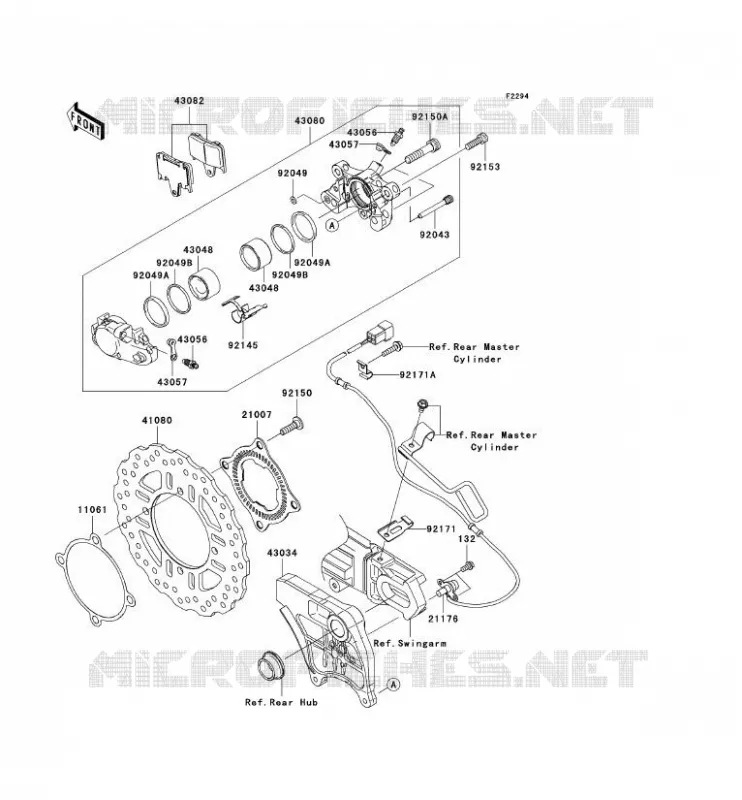 FREIN ARRIERE Kawasaki MOTOS 1400 2010 ZZR1400 ABS  ZX1400DAF