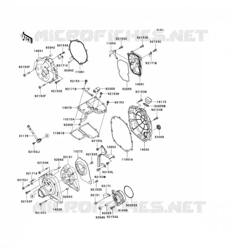 COUVERCLES MOTEUR Kawasaki MOTOS 1400 2011 ZZR1400 ABS  ZX1400DBF