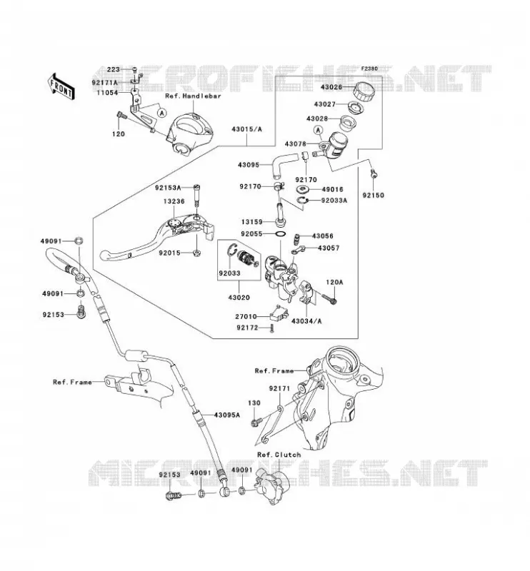 EMBRAYAGE MAITRE CYLINDRE Kawasaki MOTOS 1400 2011 ZZR1400 ABS  ZX1400DBF
