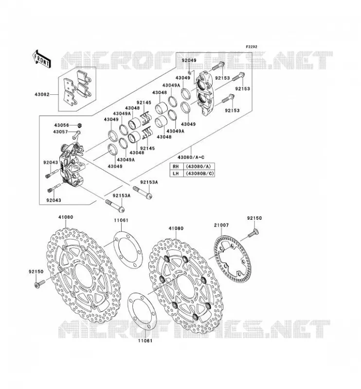 FREIN AVANT Kawasaki MOTOS 1400 2012 ZZR1400  ZX1400ECF