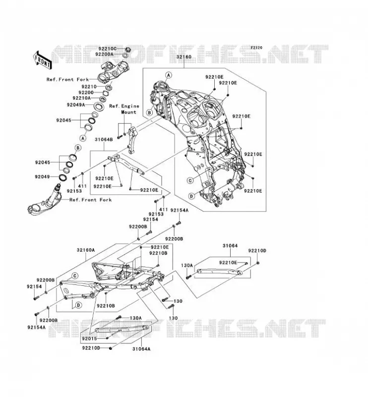 CH&Acirc;SSIS Kawasaki MOTOS 1400 2012 ZZR1400  ZX1400ECFA