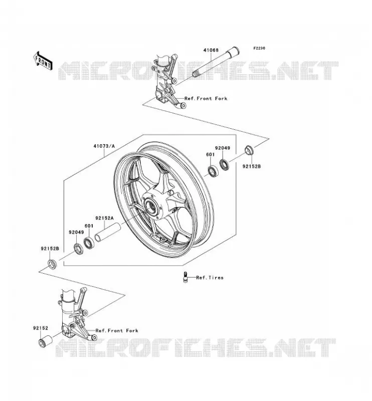 ROUE AVANT Kawasaki MOTOS 1400 2013 ZZR1400  ZX1400EDF