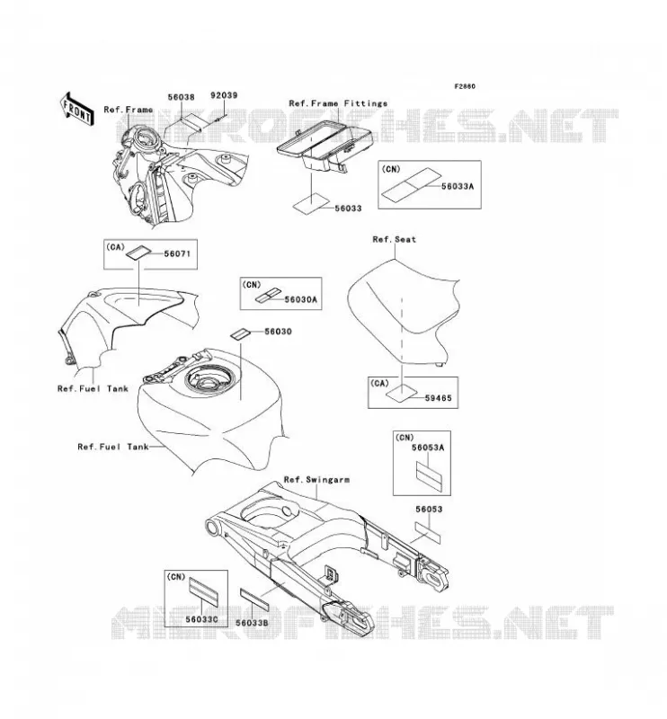 LABEL Kawasaki MOTOS 1400 2013 ZZR1400  ZX1400EDF