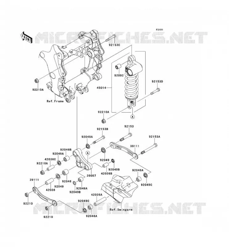 SUSPENSION/AMORTISSEUR Kawasaki MOTOS 1400 2013 ZZR1400  ZX1400EDF