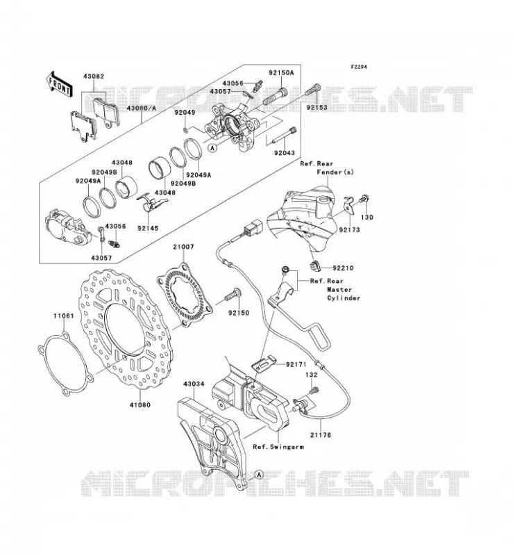 FREIN ARRIERE Kawasaki MOTOS 1400 2013 ZZR1400  ZX1400EDFA