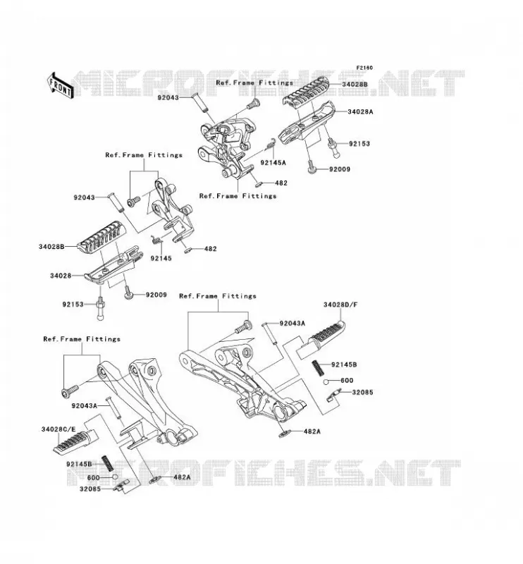 REPOSE PIED Kawasaki MOTOS 1400 2013 ZZR1400  ZX1400EDFA