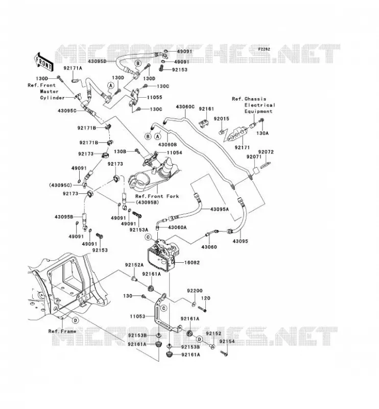 DURITE DE FREIN Kawasaki MOTOS 1400 2012 ZZR1400 ABS  ZX1400FCF