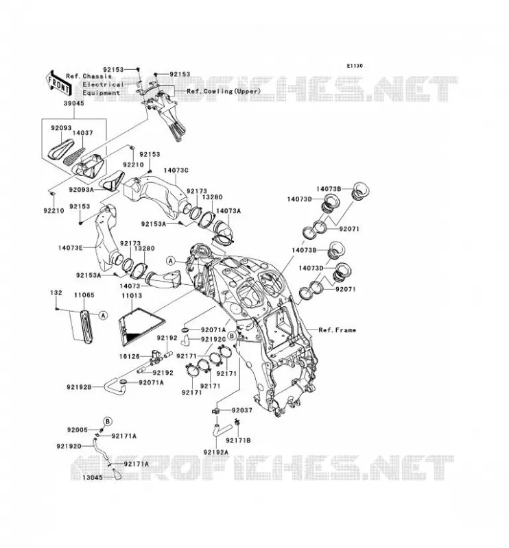FILTRE A AIR Kawasaki MOTOS 1400 2012 ZZR1400 ABS  ZX1400FCF