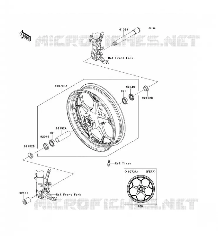 ROUE AVANT Kawasaki MOTOS 1400 2013 ZZR1400 ABS  ZX1400FDF