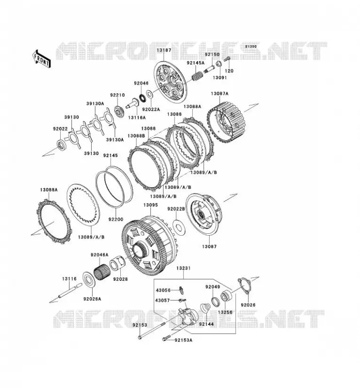 EMBRAYAGE Kawasaki MOTOS 1400 2013 ZZR1400 ABS  ZX1400FDF
